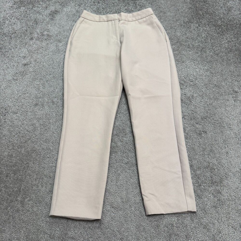 ASOS Straight Leg Trouser Ankle Dress Pants Womens US 00 Beige Cream Stretch